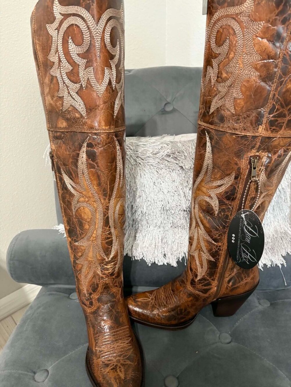NEW Dan Post Brown Jilted Women's Thigh-High Cowgirl Western Boots Size 6